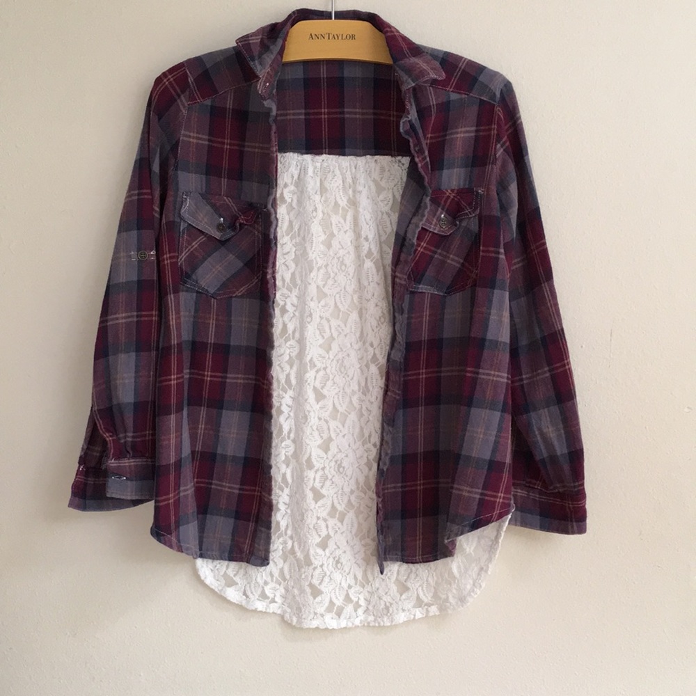 Flannel with lace back